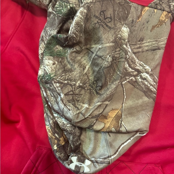 Large men zip up fleece hoodie. Cranberry/maroon color - Picture 2 of 5